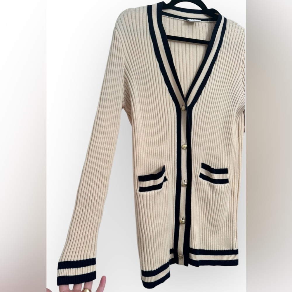 CABI Radcliffe Varsity Striped Cardigan, Medium, Retail $119 - Picture 7 of 11